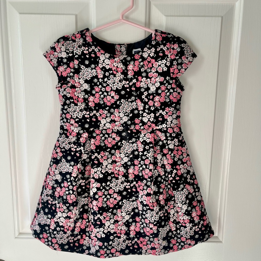Janie & Jack Dress - Jacquard pink and white floral